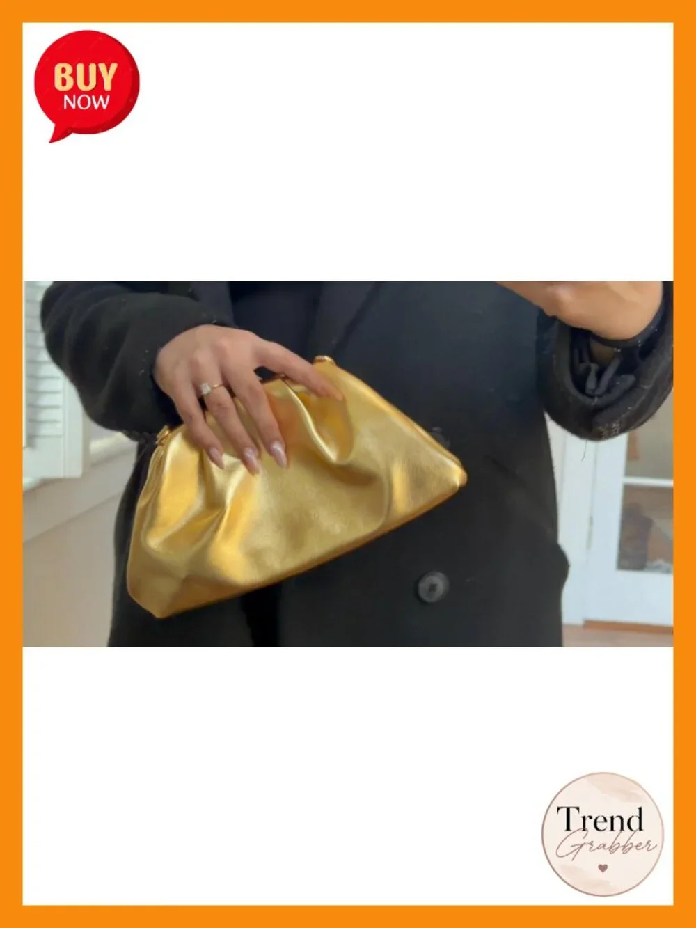 Soft PU Leather Cloud Clutch with Detachable Chain Crossbody Bag